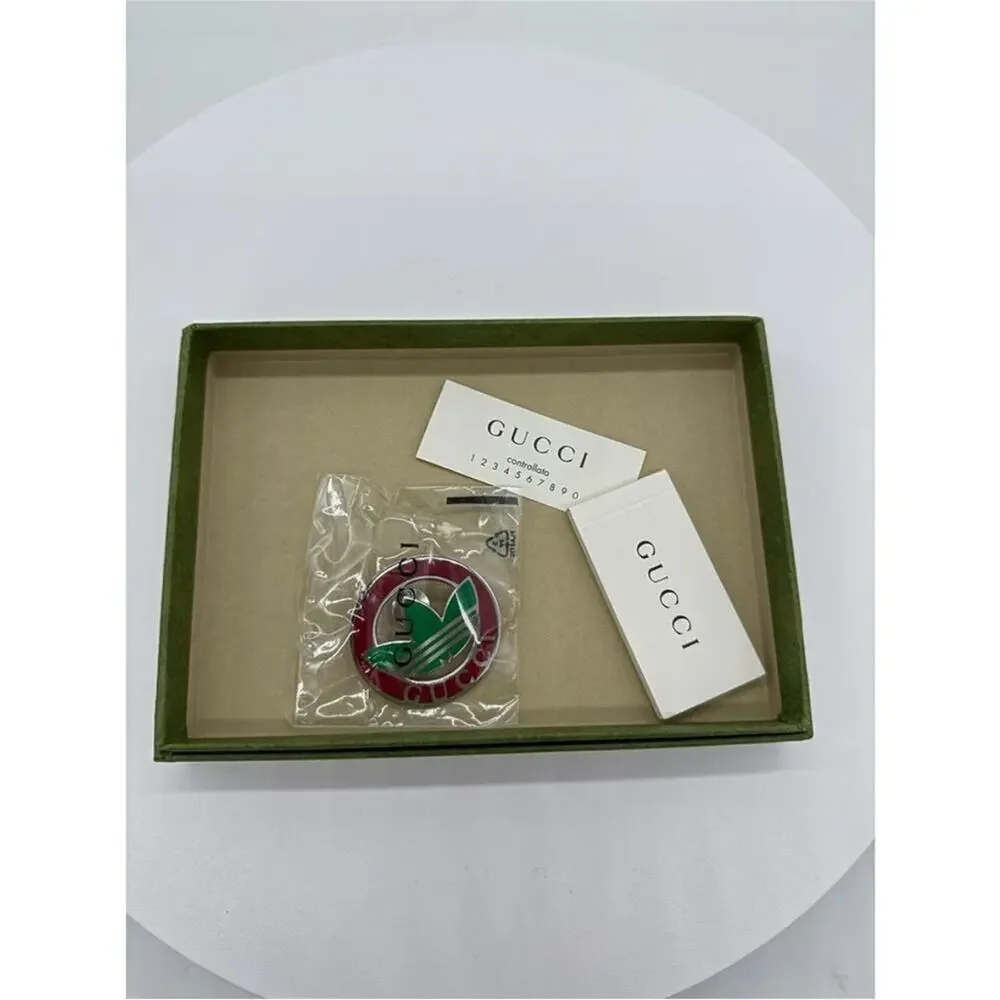 Gucci x Adidas Enamel Brooch Pin*Red and Green! Brand-New*Comes w/Box UNISEX